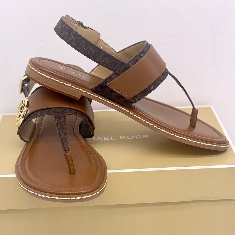 Michael Kors Carmen Thong Sandals Brown women’s size 9.5 - Picture 6 of 9